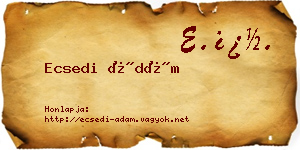 Ecsedi Ádám névjegykártya