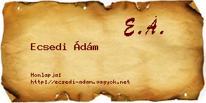 Ecsedi Ádám névjegykártya