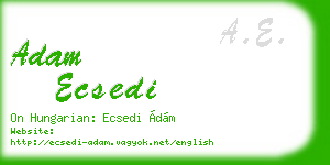 adam ecsedi business card