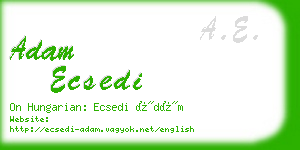 adam ecsedi business card